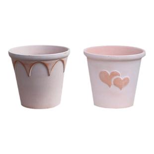 红陶花盆浮雕皇冠透气陶盆复古仿陶瓷花盆做旧简约大口径陶土盆