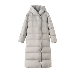 大嘎daga浴袍大被子0压感极寒700蓬90白鸭绒泡芙羽绒服女长款过膝