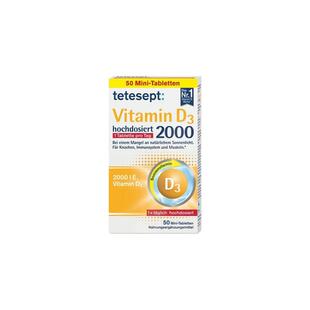 欧洲直邮Tetesept维生素D3片2000IU50粒胆钙化醇成人维d德国进口