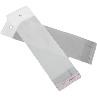 透明白色卡头袋挂孔自粘袋大号opp饰品袋不干胶自封袋玩具包装袋