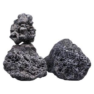 黑色火山石大块鱼缸专用天然造景石生态草缸乌龟缸造景假山熔岩石