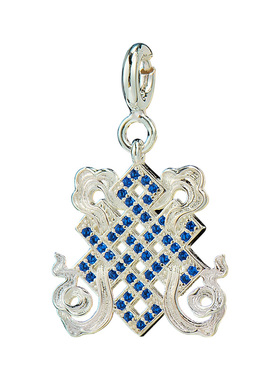 藏村八吉祥小巧银吊坠