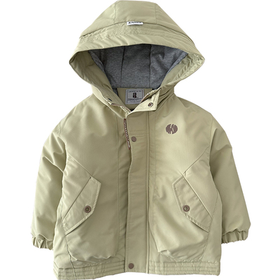 男童连帽过冬棉衣保暖防风棉袄