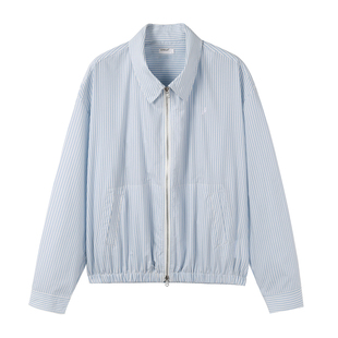 SOMENUM森林 25AW色织条纹简约休闲男女宽松廓形音符刺绣长袖衬衫