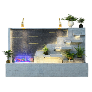 水幕墙喷泉流水摆件循环水户外庭院鱼缸落地水景观装饰品乔迁礼物