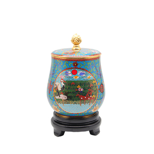 老北京景泰蓝铜胎掐丝珐琅仿古罐子茶叶罐摆件精品收藏佳品古风罐