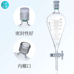 螺纹口分液漏斗250ml500ml1000ml外螺口刻度漏斗内螺丝口玻璃漏斗