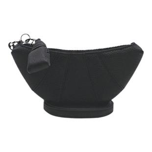 PANLULUPAN牛角包女春夏头层荔枝纹牛皮零钱包挂绳饺子包正确版