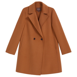 YINER音儿专选2025冬季新款隐形口袋80支澳洲纯羊毛双面呢大衣