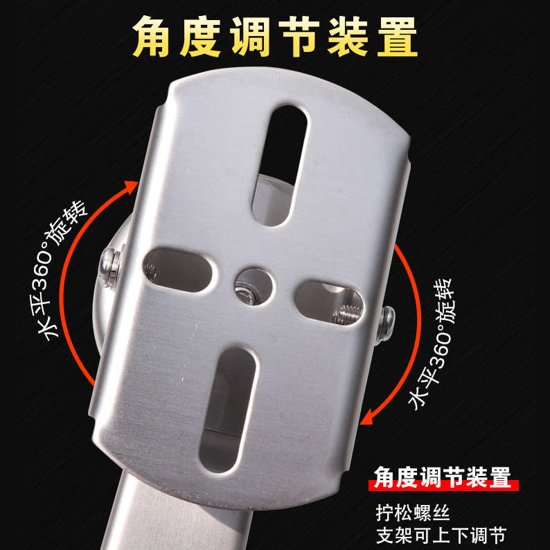 监控304不锈钢小号鸭嘴支架立柱电线杆停车场抱卡扣喉箍加长墙角