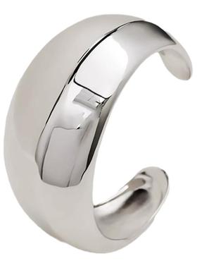 张悦儿同款宽版弧形亮面开口手镯