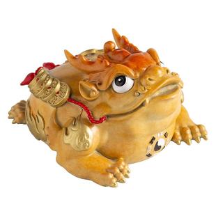 黄铜七星八卦金蟾摆件三足金蝉蟾蜍茶宠客厅办公桌面高档礼品摆设