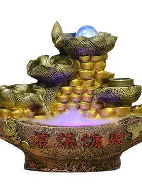 招财流水树脂工艺品摆件桌面装饰