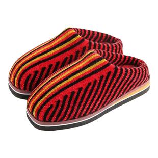 毛线编织棉拖鞋保暖厚底冬季男女款钩织针织结婚居家金丝绒棉拖鞋