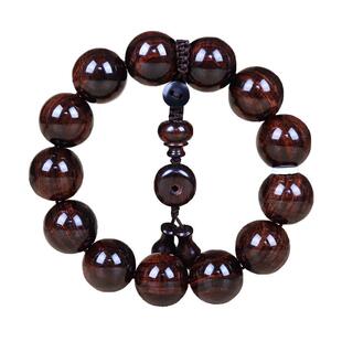 正宗海南黄花梨帝王紫油梨老料佛珠18mm手串男女款满水波纹沉水级