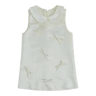 女宝宝周岁连衣裙夏季儿童高级感缎面白色小香风礼服裙女童公主裙