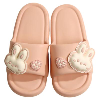 2024新款卡通熊兔情侣凉拖鞋夏季室内女家用厚底防滑居家拖鞋男