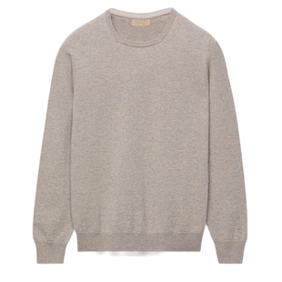 【季末折扣】FALCONERI男修身V领原色山羊绒毛衣针织衫UML228M