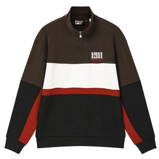 FILA 斐乐官方男子套头卫衣2026春新款时尚休闲宽松拼色针织上衣