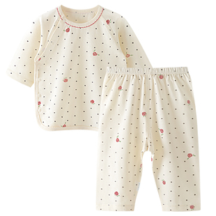 汤尼倍儿婴儿纯棉分体套装女宝宝七分袖家居服婴幼儿夏季薄款睡衣