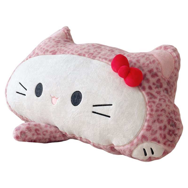 HelloKitty豹纹毛绒床头靠垫抱枕