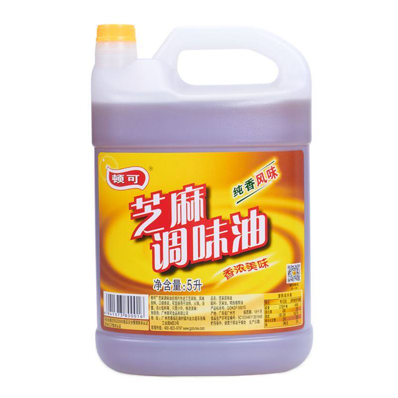 顿可纯香白芝麻调味油大桶装凉拌香油
