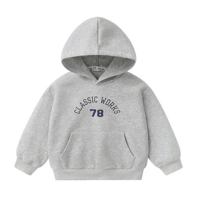 右欧男童女童连帽卫衣字母街头