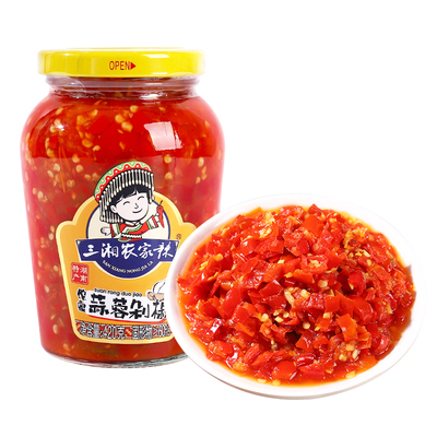 三湘0脂肪蒜蓉剁椒湖南特产湘菜蒜香辣椒酱拌面下饭农家剁辣椒瓶