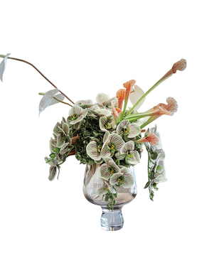 空合老钱风花艺果盘摆件高级感