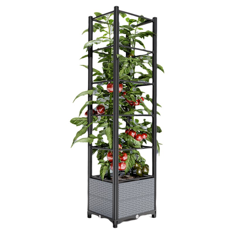 种植箱大号塑料花盆植物爬藤架室外庭院花槽阳台花箱菜盆爬藤架