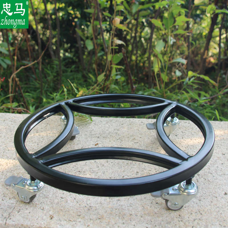 zhongma/忠马 花盆底座带轮圆形托盘承重轱辘万向轮盆栽底架
