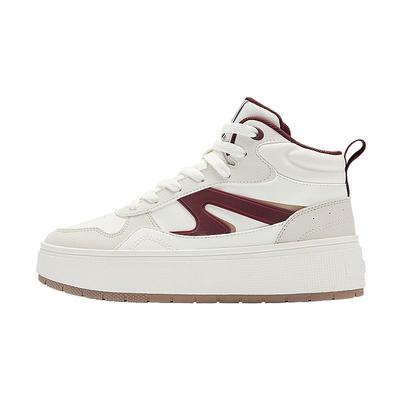 乔丹月白加绒棉鞋丨黑白高帮板鞋女厚底增高冬季保暖大棉运动鞋子