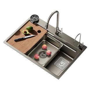 水槽大单槽蜂窝加厚sus304不锈钢厨房洗菜盆家用台下洗碗槽洗菜池