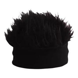 帽子男冬季针织帽男自带头发的短发假发帽子街舞帽街头嘻哈流氓帽