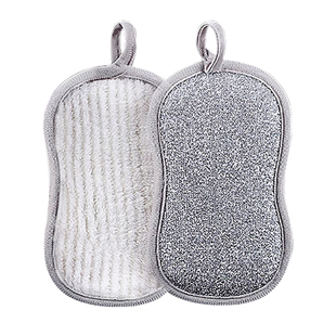 日本钢丝洗碗布双面用钢丝球不易沾油海绵擦厨房专用抹布刷碗神器