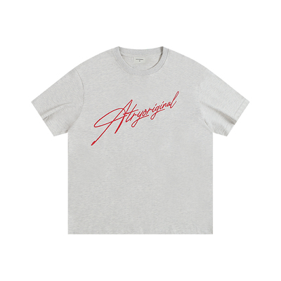 前斜刺绣针织短袖花体LOGO系列