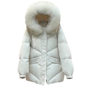 白鸭绒短款羽绒服女2025新款爆款时尚宽松加厚韩系小个子外套潮