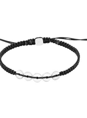 Tateossian男士镀铑纯银编织手链