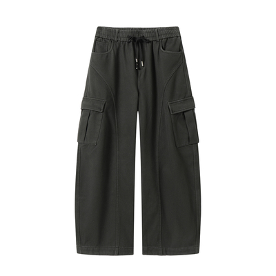 美式加绒加厚弯刀工装裤男款2025新款冬季厚实宽松阔腿休闲长裤子