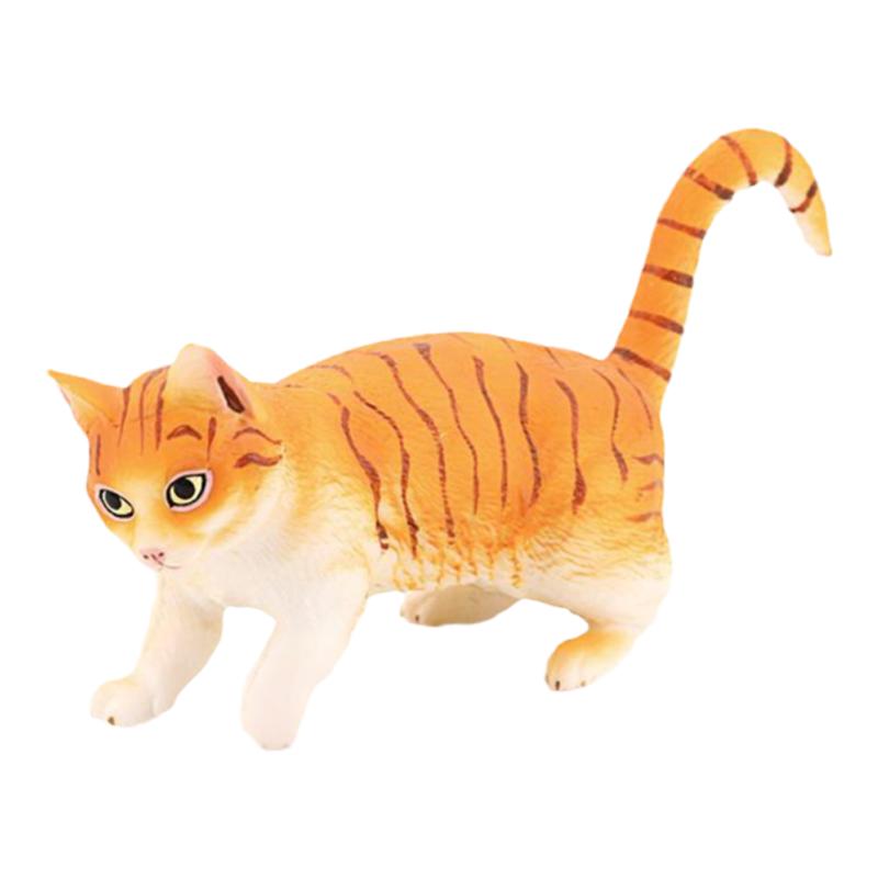 儿童玩具仿真动物模型实心猫咪塑胶波斯猫橘猫摆件小花猫玩偶礼品