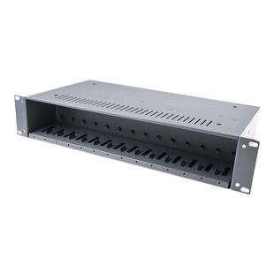 14槽NetLink专用台式光纤收发器16槽卡式光电转换器机箱机架19英寸2U标准机箱双电源供电HTB-14AC/D加厚黑色