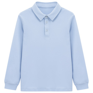 euv 儿童polo衫男童长袖t恤全棉女童内搭打底衫纯棉校服白色衬衫