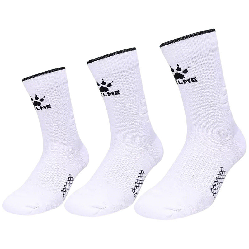 卡尔美运动袜子男款防滑吸汗加厚毛巾底中筒袜男士足球跑步篮球袜