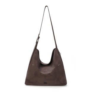 简着26SS新品 原创 佐尔马深棕米钉装饰hobo包百搭通勤托特包单肩