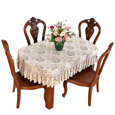 欧式椭圆可折叠圆桌餐桌布全包