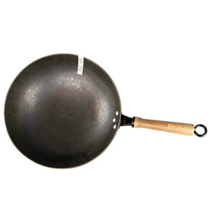 无氮化无化学防锈无涂层鹤鲤传统龟纹厚圆底炒锅新款老式铁锅铸铁