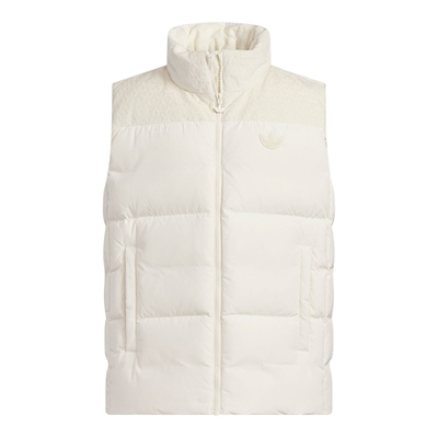 adidas阿迪达斯2025年冬季新款男大童白色鸭绒保暖羽绒背心KC5393