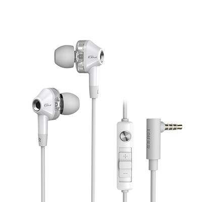 漫步者入耳式有线耳机圆孔发烧级hifi高音质超强重低音降噪耳麦