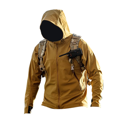 军鸟春秋户外战术软壳冲锋衣男防风防水抓绒夹克轻便外套弹力修身