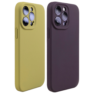 适用苹果iphone14pro手机壳液态15硅胶iphone14promax保护套超火13pro暗莓果紫max软全包厚防摔12磨砂液体新